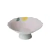 Soporte para Taza de Té de Cerámica Ino Kiyomatsu Isla Rosa Margarita Pequeña, Taza de Degustación, Taza de Anfitrión, Posavasos, Plato de Alto Valor para Postres y Frutas