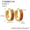 Pendientes de Acero Inoxidable con Hebilla en Forma de U y Filas de Diamantes, de Ensueño y Exquisitos, Pendientes de Circonio de Alta Calidad y Modernos en Múltiples Tamaños para Mujer