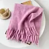Bufanda tejida de hilo de bucle extendido de mohair cepillado, a prueba de frío y cálida para invierno, transfronteriza europea y americana, para mujer, con tacto de alta gama
