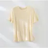 Camiseta luminosa 95% acetato ~ refrescante transpirable cuello redondo manga corta para mujer 26 verano casual versátil top fino