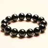 Pulsera de obsidiana imitación de puesto 14N pulsera de ágata imitación con cuentas negras para hombres y mujeres tienda de dos yuanes venta caliente regalo conmemorativo