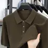 Camiseta de Manga Corta para Hombre de Punto de Lino Transfronteriza Estilo Old Money 2026 Verano Nuevo Suéter Transpirable Manga Corta para Hombre T Venta al por Mayor