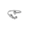 642 Estilo Coreano Ins Diseño de Nicho Minimalista Versátil Brillo Irregular Anillo Liso Plata de Ley S925 Anillo Abierto para Mujer