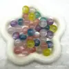 Cuentas Sueltas de Resina de Dos Colores Doradas con Degradado Iridiscente de 16 mm, Cuentas Imitación Ojo de Gato, Adorno para Pulsera DIY, Cadena de Teléfono