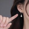 Aretes de Pin de Plata Esterlina 925 con Cadena Simple Distintiva Estilo Coreano Cara Sonriente 2023 Nuevo Diseño Nicho de Moda Aretes para Mujer