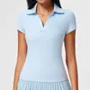Camisetas Esportivas Transfronteiriças, Camisetas de Manga Curta Femininas, Roupas de Verão para Badminton, Camiseta Nude de Gola V Justa para Corrida e Fitness, Roupas de Yoga