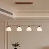 Nuevo Lámpara de Techo de Lujo Estilo Wabi-Sabi Retro Francés para Sala de Estar Lámparas de Madera Maciza y Vidrio Zen Medieval de Alta Gama para Comedor