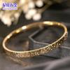 Nuevo en stock pulsera de hielo roto chapada en oro de 24k pulsera sólida flash joyería para mujer pulsera anillo