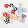Cuentas de Oso Acrílicas de Colores con Goteo de Aceite Doble Cara Cuentas de Corazón Cadena para Teléfono Móvil con Cuentas Accesorios DIY para Tocados