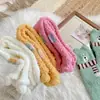 Calcetines que no sueltan pelusa para mujer, Calcetines de terciopelo de coral para otoño e invierno, Calcetines lindos con diseño de oso de dibujos animados hasta la pantorrilla, Calcetines para dormir, Calcetines cálidos, Calcetines para el suelo