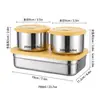 Caja de Almacenamiento para Refrigerador Transfronteriza, Contenedor de Almacenamiento de Alimentos Apto para Microondas, Lonchera Compartimentada de Acero Inoxidable 304, Al por Mayor en Stock