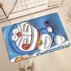 Alfombra de Piso Doraemon de Dibujos Animados Oso Fresa Alfombra Absorbente de Agua para Baño Terciopelo Tecnológico Alfombra Antideslizante Alfombra para el Hogar