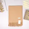 Bufanda de Cachemir Artificial Gerunis para Mujer en Invierno, Chal Cálido de Borlas Multicolores Opcionales, Bufanda Larga Versátil y a la Moda