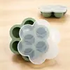 Contenedor de silicona para alimentos de 7 compartimentos con tapa, 136g para conservación congelada, molde para pastel de helado DIY, molde de silicona para helado