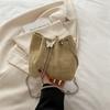 Bolso Balde de Cadena con Cordón de Paja para Mujer 2025 Nuevo Verano Commuter Estilo Coreano Simple Color Puro Un Hombro Bandolera