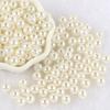 Arroz blanco perla de imitación ABS blanca ecológica no porosa agujero recto redonda perla brillante plástico cuentas sueltas hecho a mano DIY con cuentas