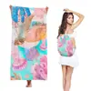 Toalha de Praia Pronta Bolsa Tudo-em-Um Toalha de Praia Dobrável Mochila de Armazenamento Portátil Toalha de Banho Estampada de Microfibra
