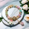 Pulseira Princesa Fofa Cor de Doce para Melhores Amigas, Pulseiras de Contas para Crianças, Doce e Sofisticada, Bijuterias Versáteis para Barracas