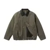 Diseño Popular y Rentable con un Sentido de Deconstrucción y Patchwork, Chaqueta de Invierno de Algodón para Hombre con Cuello de Solapa, Abrigo de Trabajo de Corte Holgado My16