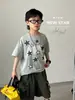 Roupas Infantis Camiseta Estampada de Manga Curta Kidsren's 2026 Verão Novo Estilo Roupas Casuais Bonitas para Meninos Roupas de Verão para Crianças Maiores Meia-Manga