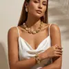 Venta Caliente Europea y Americana Ovalado Irregular Geométrico Collar Pulsera Pendientes Set Metal Moda Personalizado Joyería Set