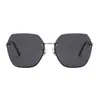 Babosha Gafas de Sol Cuadradas Elegantes para Mujer Sin Marco con Borde Cortado de Moda Gafas de Sol para Viaje Protección Solar Gafas de Sol Adelgazantes