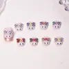 Estampado de Leopardo Transparente Accesorios de Arte para Uñas Estilo Cartoon Japonés Piezas Pequeñas de Resina Decoración de Uñas Clips para Pendientes DIY