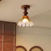 Lámpara de Pasillo Estilo Medieval Estilo Francés, Sala de Estudio Atmosférica, Habitación Estilo Retro Americano, Lámpara de Mesita de Noche para Dormitorio, Iluminación Artística para Escaleras
