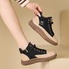 Botas Femininas Curtas Estilo Martin 2026 Novas Botas Femininas Rasas Forradas com Lã Versátil Casual Sola Macia Clássico Cano Alto