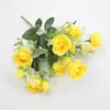 Buquê de flores artificiais de alta qualidade, modelo Imperial Concubine, com 7 rosas pequenas e 14 rosas pequenas em formato de diamante.