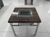 Mesa de Barbacoa Comercial sin Humo, Parrilla de Barbacoa de Autoservicio, Pierna de Cordero a la Parrilla de Carbón, Mesa de Barbacoa Exterior de Acero Inoxidable