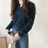 Cárdigan de Punto Holgado con Cuello Redondo para Mujer, Nuevo Estilo de Otoño, Casual, Versión Coreana, Top Chic con Temperamento, Abrigo