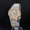2025 Nuevo y Moderno Reloj para Hombre Cuadrado Moda Diamantes Incrustados Calendario Reloj Venta al por Mayor Cielo Estrellado Acero Inoxidable Correa para Hombre
