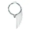 European and American Cross-Border Jewelry Heavy Metal Beaded Chain Tassel Necklace for Women, Multi-Layered Layered Wear, Unique Minimalist Style Necklace