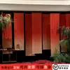 Diseño de Gasa Semitransparente con Color Gradiente Naranja-Rojo Estampado para Escenario de Boda, Tela Decorativa de Gasa Chifón, Tela de Fondo