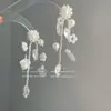 Pendientes de botón Shikui Original Flor de Lluvia de Nube Perla Hielo Vidrio Transparente Estilo Hada de Gama Alta Fresco con Borla