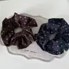 Cuerda para el pelo de lunares y flores estilo retro Maillard azul y marrón, para coleta, bola en la cabeza, cuerda para el pelo de lujo ligero, estilo coreano, accesorios para el pelo