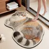 Tapete de Chão para Banheiro com Desenho de Animal para Uso Doméstico, Absorvente de Água, Antiderrapante, Secagem Rápida, Tapete de Terra de Diatomáceas para Entrada de Banheiro e Vaso Sanitário