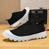Zapatos Casuales de Punto Transpirable Estilo Británico para Hombre, Zapatos de Moda Slip-On Tendencia, Zapatos para Caminar al Aire Libre para Mujer