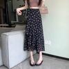 Saia de Chiffon Floral com Babados Românticos Íris Peça Única Avental Saia de Fada Anti-riscos Saia de Comprimento Médio
