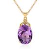 Pingente de Zircônia Ametista Estilo Coreano Banhado a Ouro Branco Rosa 18K Incrustado com Joia Roxa Cor Tesouro Pingente