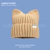 Gorro de Punto Baotou para Mujer y Hombre Otoño e Invierno Lindo Gorro con Orejas de Gato Japonés Protección Cálida para los Oídos Gorro de Lana Tejido Gorra Enrollada Versátil
