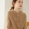Nuevo Suéter de Cachemira de Color Sólido Otoño/Invierno 2026 para Mujer, Sudadera con Capucha Gruesa de Punto Holgada, Suéter Tejido para Mujer