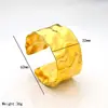 Europa y Estados Unidos Moda INS nuevo brazalete abierto para mujer personalidad exagerada Chapado en oro de 18 quilates patrón martillado cara ancha adornos para la mano