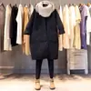 Abrigo de Algodón Acolchado con Patrón de Diamantes Estilo Artístico Talla Grande Invierno 2026, Chaqueta de Algodón Gruesa Cálida Casual Holgada de Longitud Media