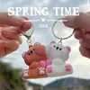 Novo Pingente Magnético de Casal Ursinho Fofo Abraçando Boneco Decoração Chaveiro Criativo para Mochila Presente