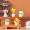 Flores Artificiales de Micropaisaje, Flores Falsas, Suculentas, Artesanías de Resina en Maceta, Accesorios de Escritorio para Casa de Muñecas, Adornos