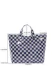Bolsa Tote Transparente para Cartas Transfronteiriças 2026 Novo Modelo Simples de Grande Capacidade Bolsa de Mão Retro Xadrez Bolsa Feminina