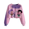 Patrón Transfronterizo Nuevo Grupo Cazador de Brujas K-Pop Sudadera Casual Corta para Chicas Estampado 3D Cuello Redondo Suministro