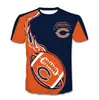 Ventas Directas de Fábrica Estilo Americano Aliexpress Equipo de Rugby Transfronterizo Patrón 3D Mismo Estilo Camisetas de Manga Corta para Hombre y Mujer